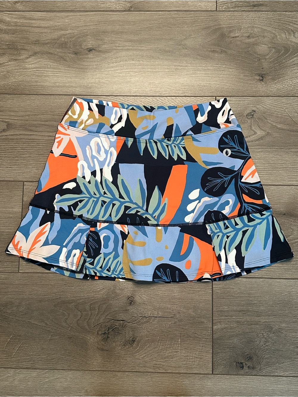 Dona Jo 15" High Rise Tennis Golf Skirt Skort Multicolor Floral Size Large